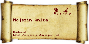 Mojszin Anita névjegykártya