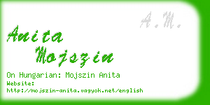 anita mojszin business card